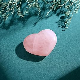 MAIBAOTA 45 mm Rose Quartz Crystals Large Heart Stone Healing Crystals Gifts for Women Natural Reiki Gemstone Polished Heart Shaped Rocks Meditation