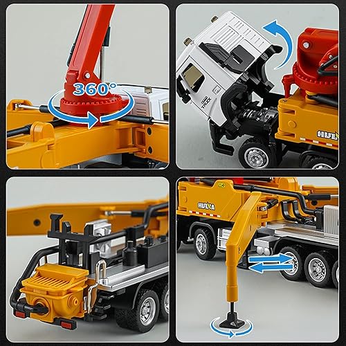 Miniatura 4 de Brachiosaur Camión bomba de hormigón para vehículos de construcción, juguetes de construcción, escala 150, camión bomba de hormigón fundido a