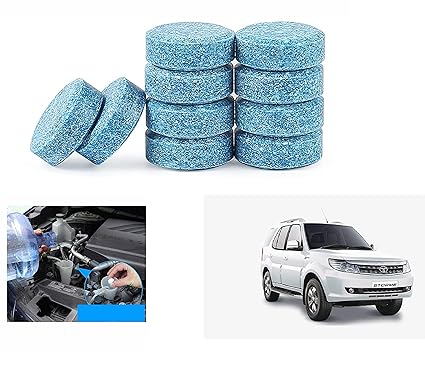 Asryd Car Wiper Detergent Effervescent Tablets Auto Windshield Cleaner Glass Tablets| Better Visibility | Safer Driving | Made in India | for Tata Safari Storme (10 Tablets)