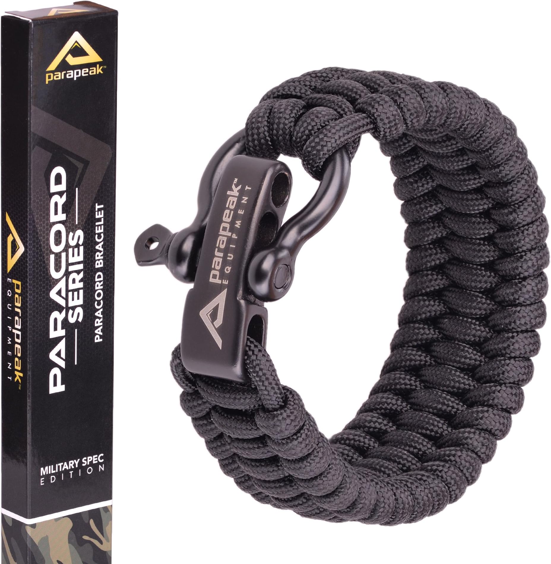 Survival Bracelet - Military Spec Paracord - Trilobite Style with Adjustable Stainless Steel Bow Shackle