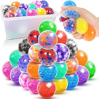 32Pack Kids Stress Balls: Mini Squishy Ball for Stress Relief, Anxiety Relief Squeeze Toy, Bulk Classroom Prizes, Goodie Bag Stuffers, Sensory Toys for Autistic Children, Fidget Party Favor(1.8")