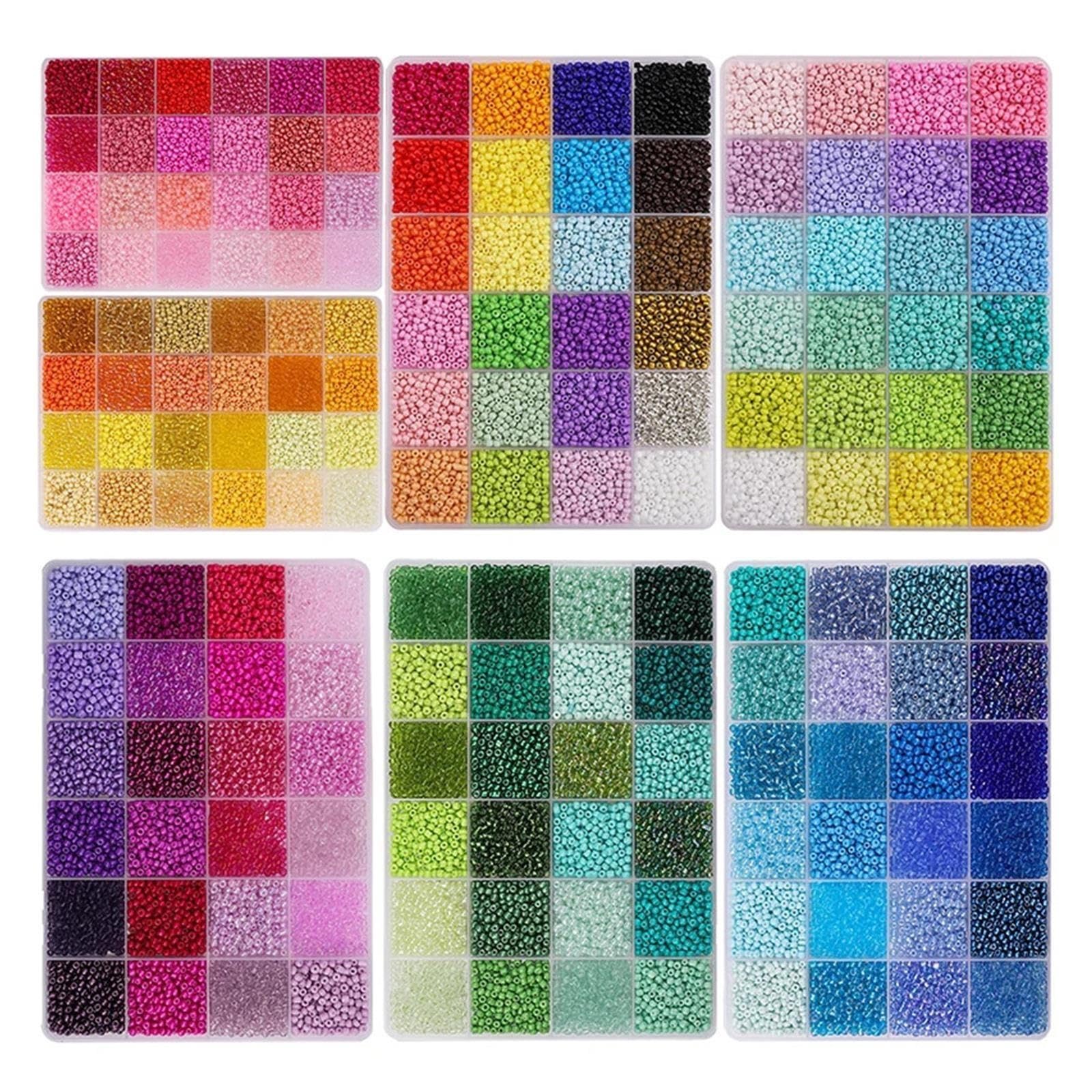Kit de boîte perles riz, environ 5 200 pièces, 24 grilles