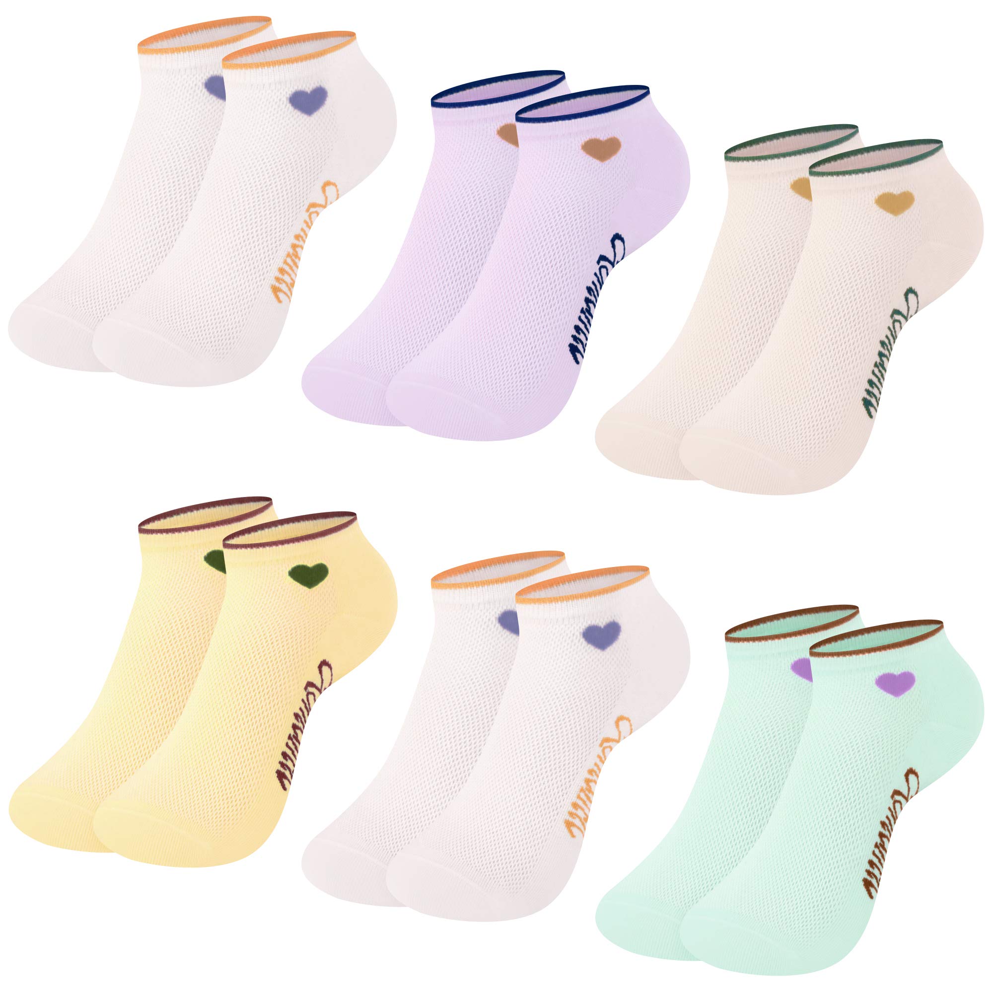 L&K-II Damen Kurz Sportsocken 10er/12er Paar Sneaker Socken uni Farbe Füßlinge Sommer Socken für Frauen 92220