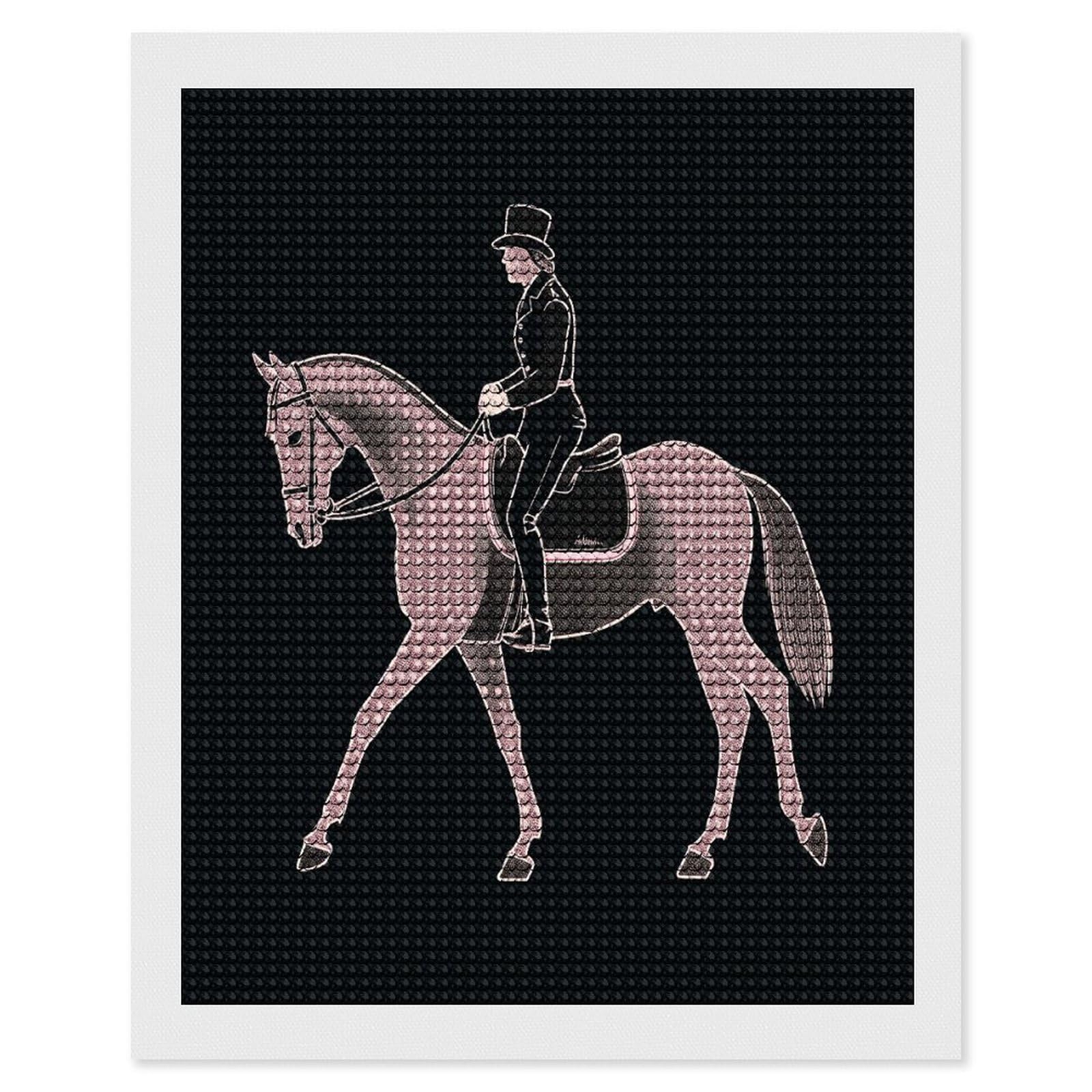 FekiLoot Dressage Dressage Rider Horse Diamond Art Kits for Adults Diamond Painting Kits for Beginners DIY Diamond Art Kits Round Full Drill Diamond Dot Gem Painting for Home Wall Decor Gift 16"x20"
