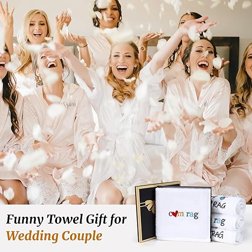 Miniatura 3 de Toalla bordada de trapo, día de San Valentín, luna de miel, regalos lindos para él, hombres, novio, novio, parejas, primer año, aniversario