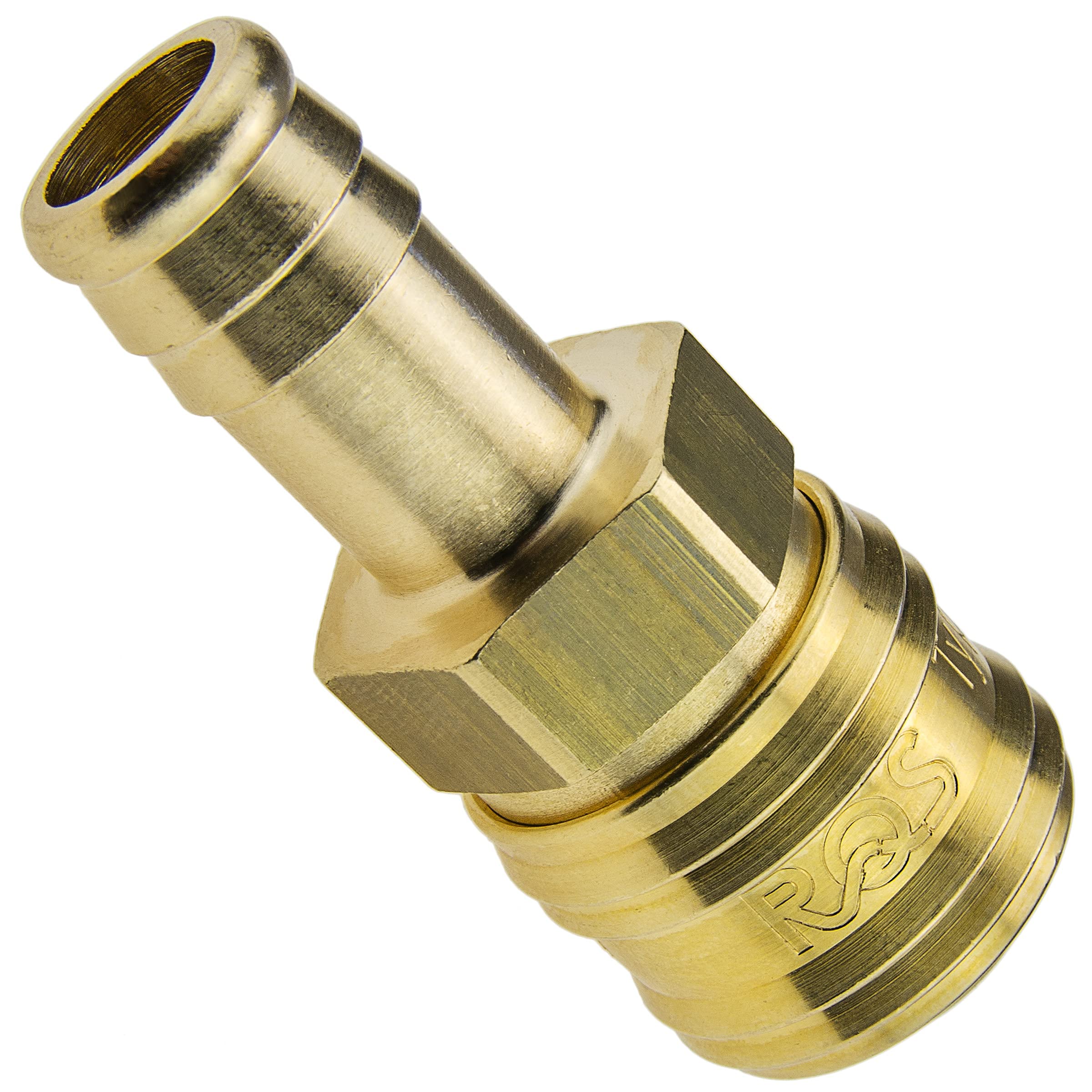 RECTUS Druckluftkupplung Stecknippel Schnellkupplung – RQS Stecker aus Messing NW 7,2mm (Ø 13 mm, Kupplung mit Schlauchtülle)