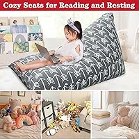 Vista 78 de Jorbest Almacenamiento de puf de animales de peluche, bonita construcción para niños y adultos, fundas de terciopelo de lujo para puf solo sin