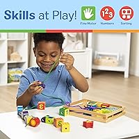 Vista 5 de Melissa & Doug Deluxe Wooden Lacing Beads - Educational Activity with 27 Beads and 2 Laces