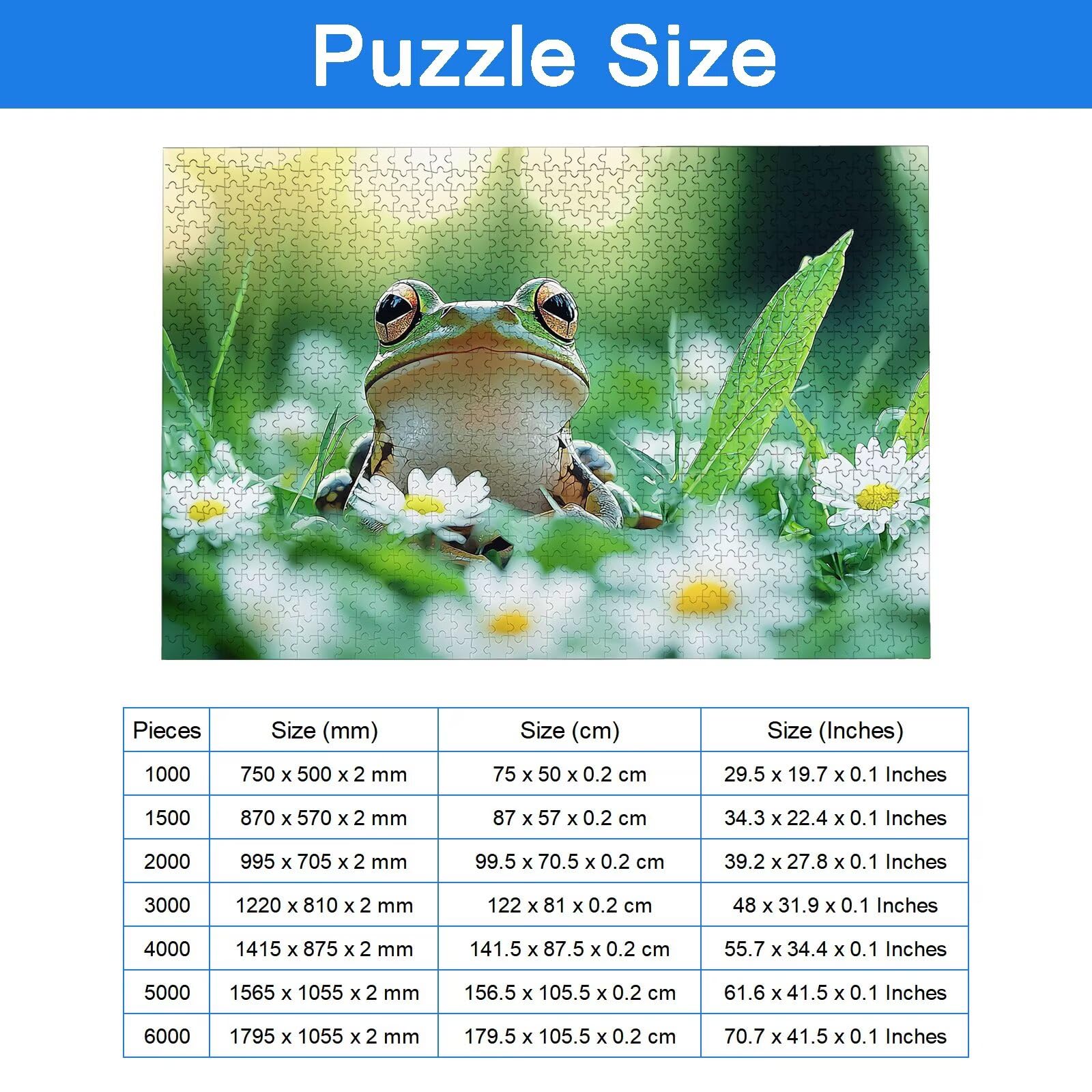 Puzzle 6000 Teile, Frosch Puzzle 6000 Teile Erwachsene, Klassische Puzzles Blume, Holzpuzzle Erwachsene, Puzzlespiele für Die Ganze Familie, Geschenke für Frauen, Geschenke für Männer, Wanddeko, -8819