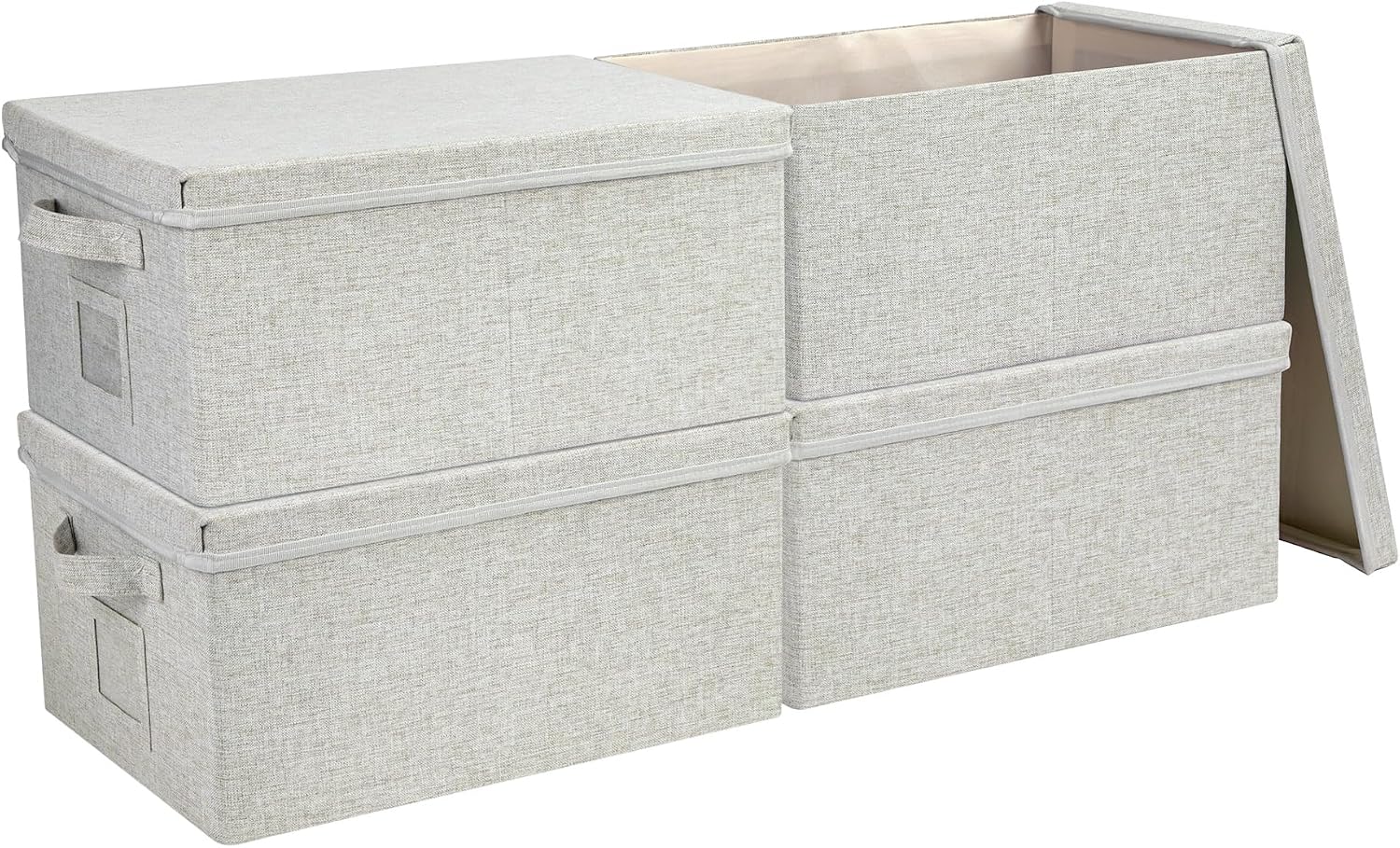 Storage Bins With Lids Closet Organizer Cabinet Box For Clothes,Toys,Shelf