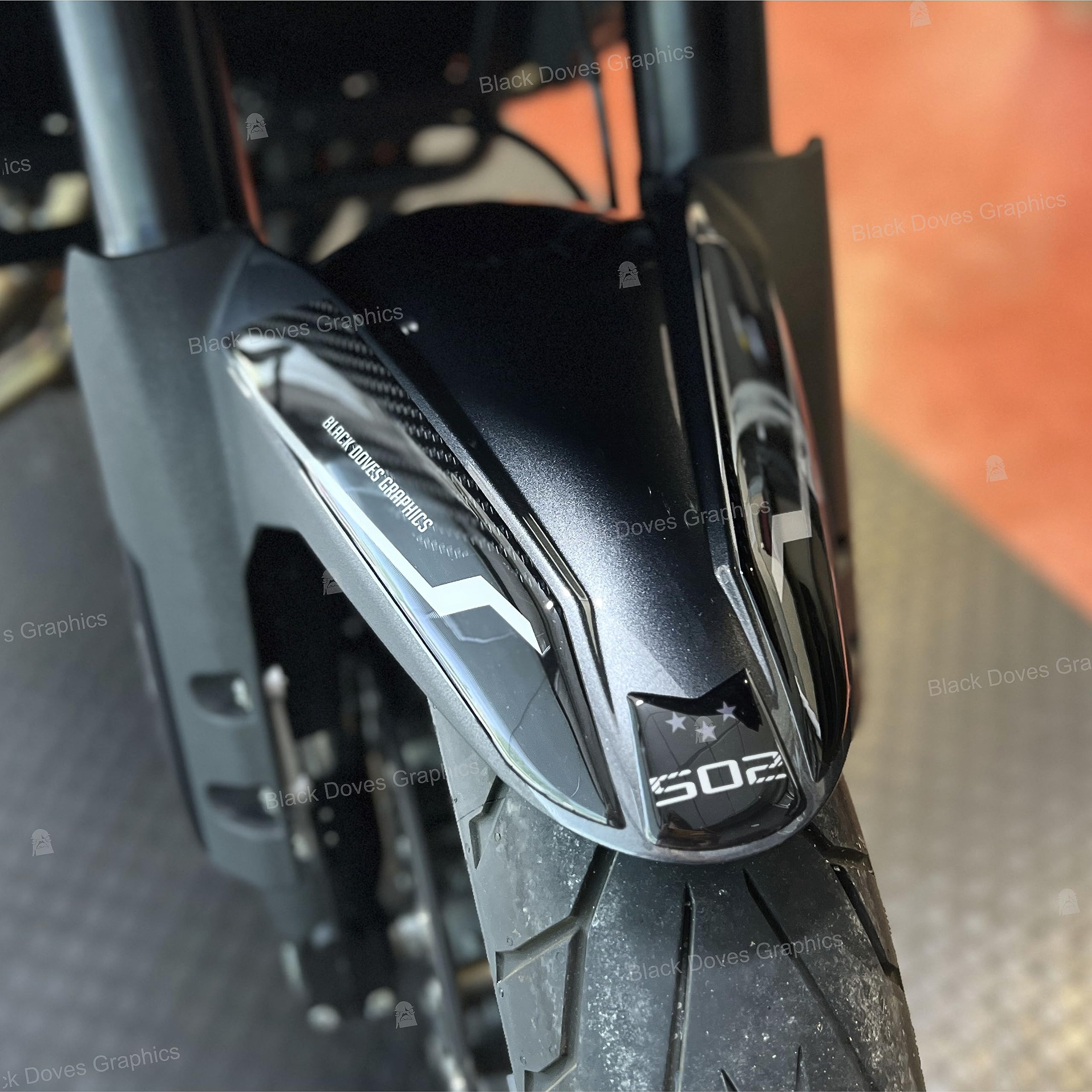 Autocollants résinés 3D pour Benelli TRK 502 garde-boue effet relief