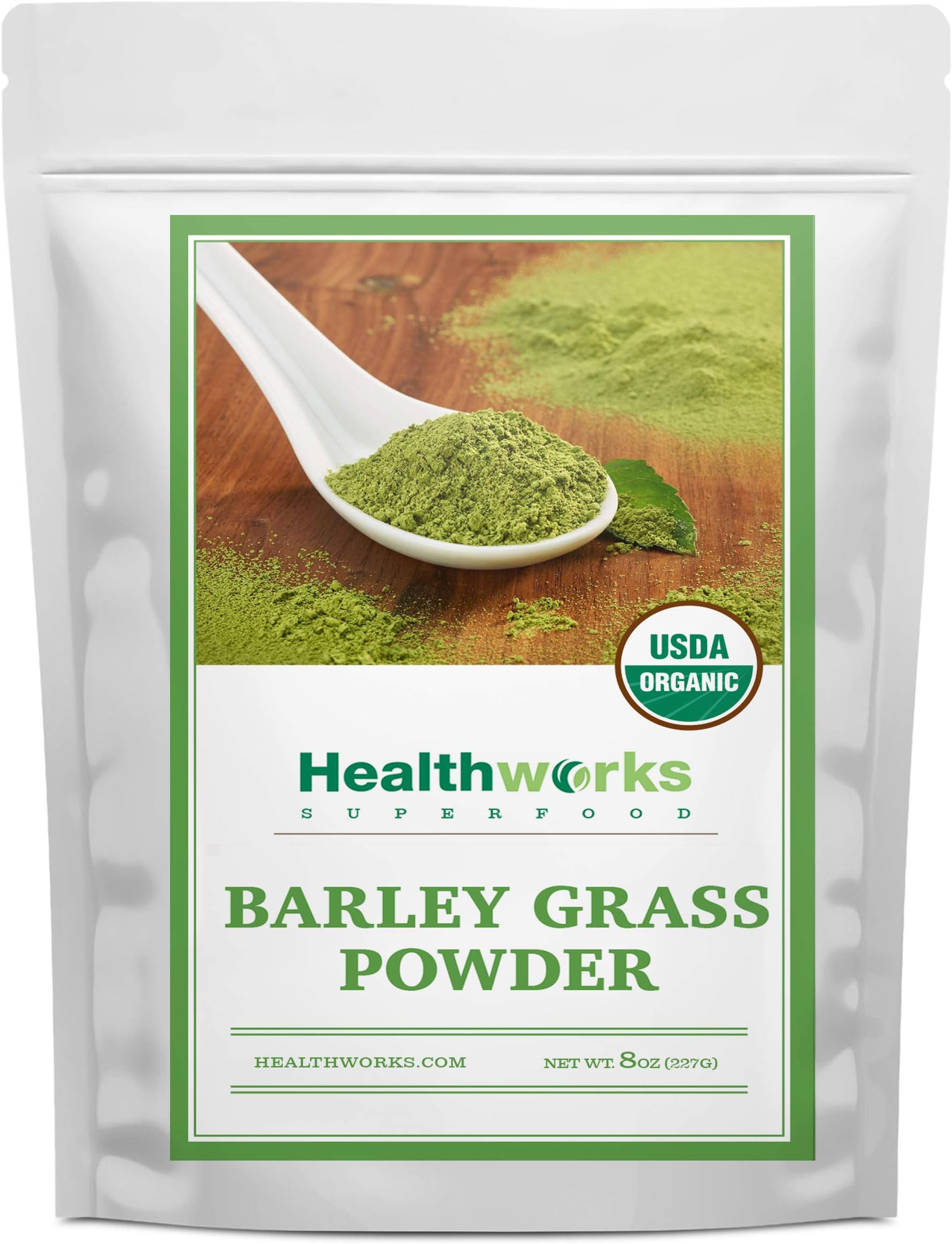 Healthworks Barley Grass Powder (8 Ounces) | Organic & Raw | All-Natural, Vegan & Keto-Friendly | Great with Smoothies, Drinks & Juices| Antioxidant & Chlorophyll Rich Superfood