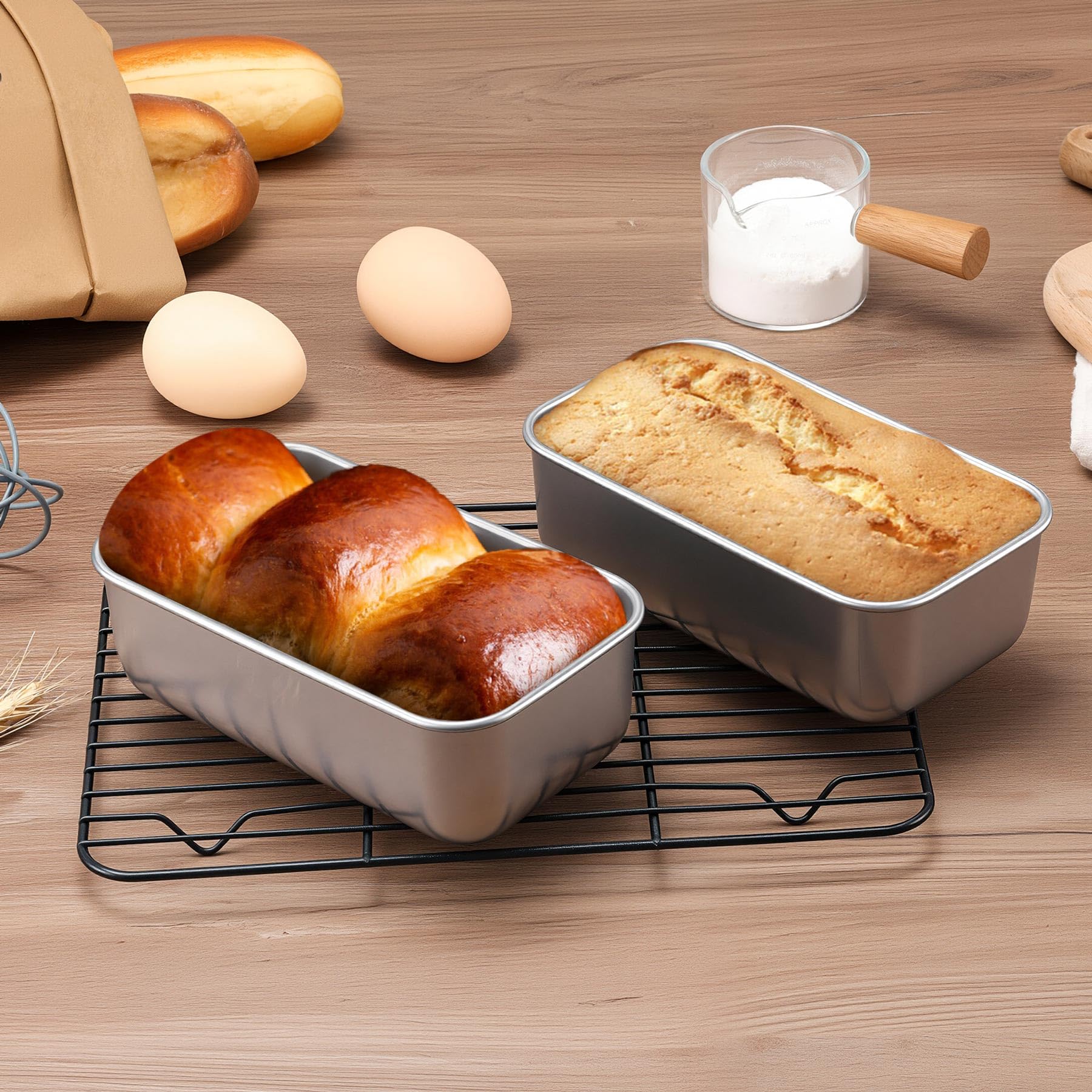 LIANYU Mini-Kastenform zum Backen von Brot, 16,3 x 8,9 cm, Edelstahl, kleine Brotbackform für hausgemachten Hackbraten, Backform, perfekt für Bananen-Sauerteig-Sandwich, spülmaschinenfest, 12 Stück | Kastenform für hausgemachten Hackbraten, Backform, perf
