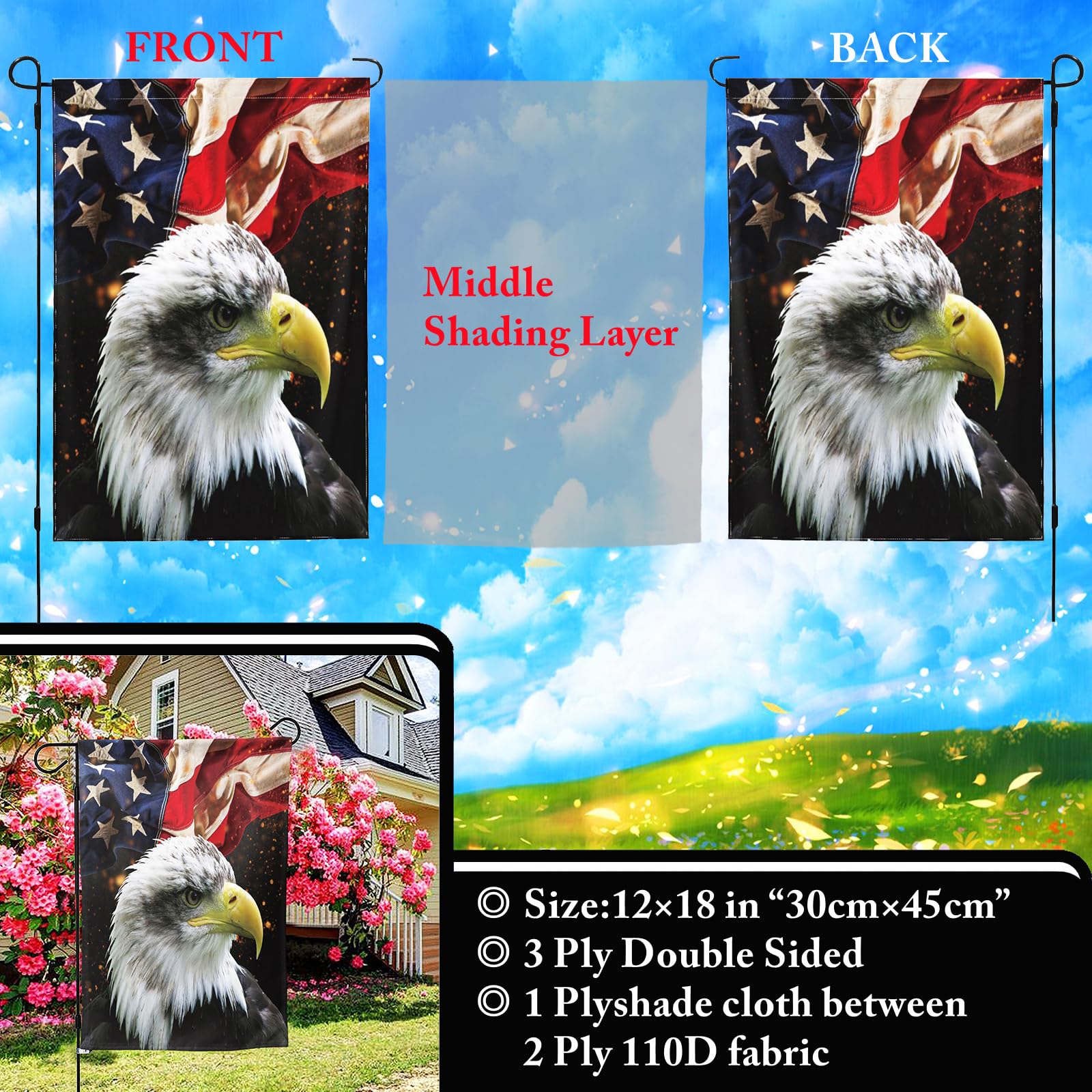 Amazon.co.jp: Lyiukz ビンテージアメリカハクトウワシバナー 3x5