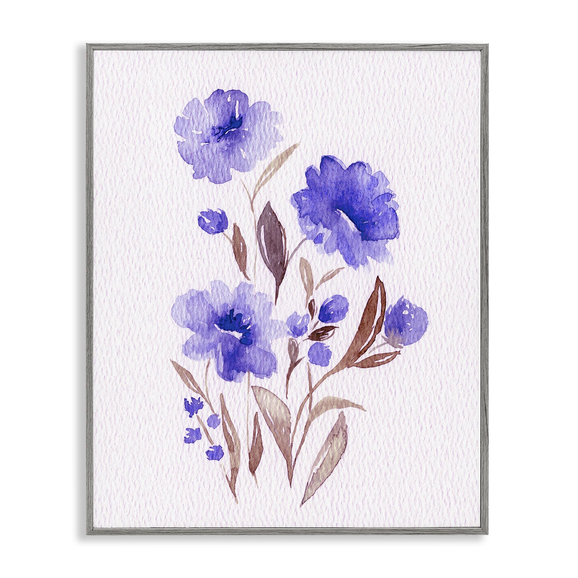 'Watercolor Purple Blossoms'| Framed Giclee Art