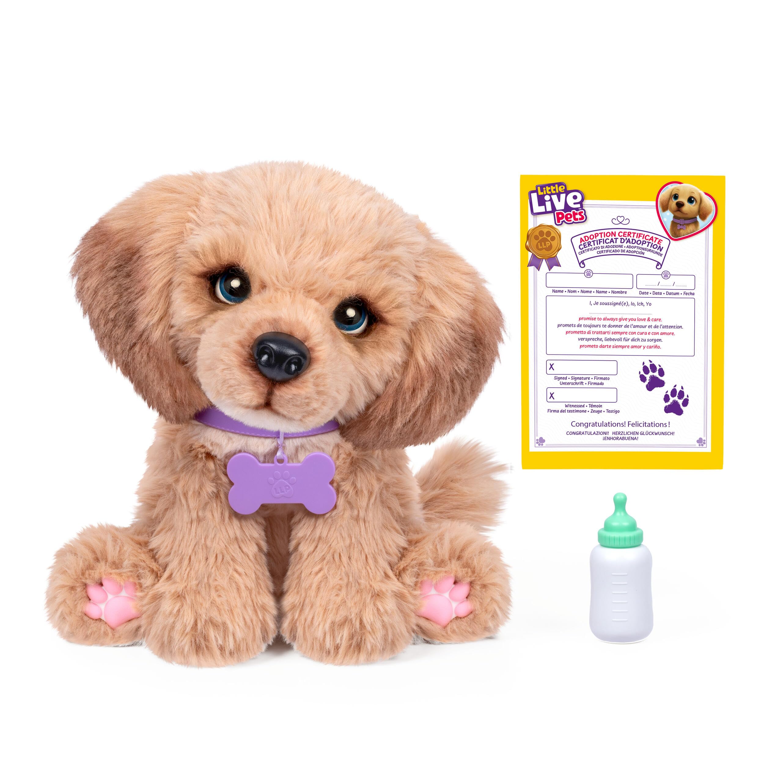 Little Live Pets My Really Real Puppy - Bailey - Peluche Interactivo con +60 Sonidos y reacciones - 32,8 cm - Parpadeo Realista - Come y emite Sonidos como un Perrito de Verdad - A Partir de 4 años