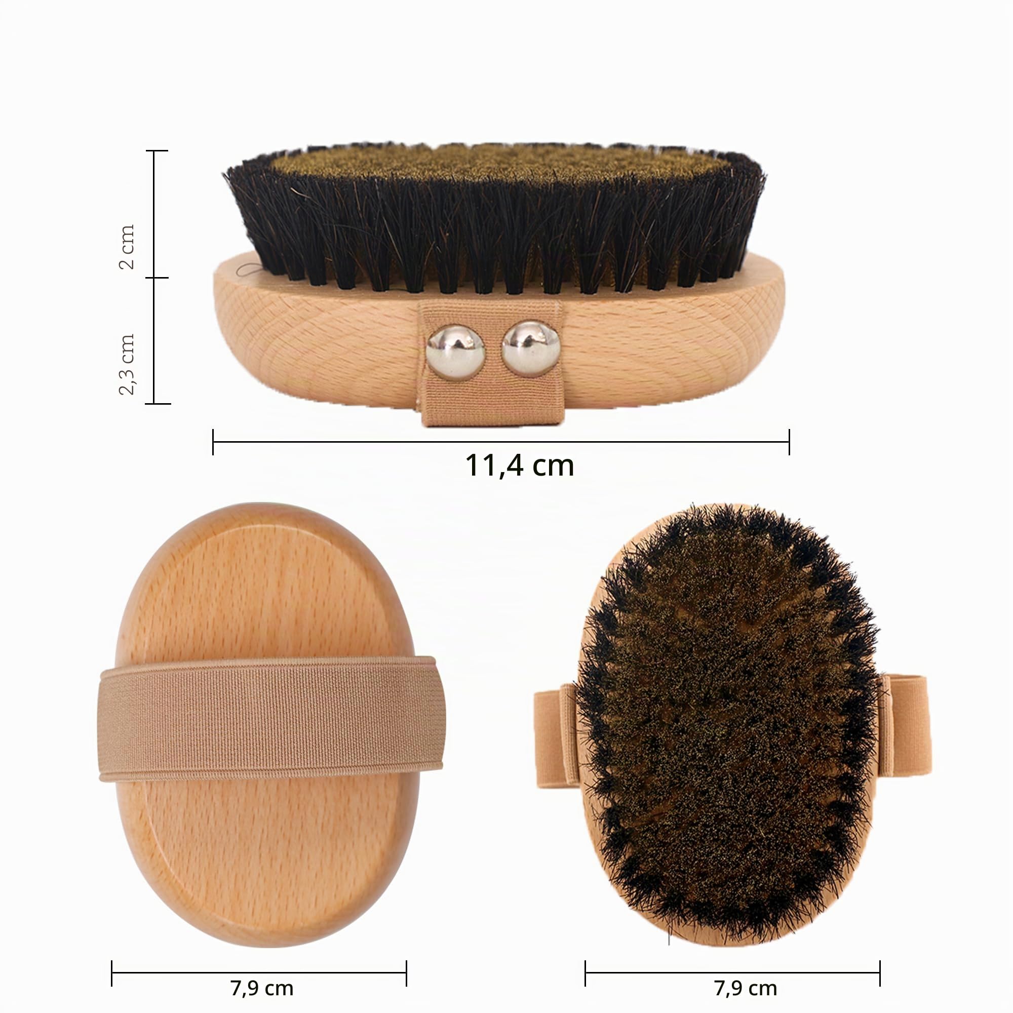 OWIIZI Cepillo corporal de cepillado seco de cobre con cerdas suaves de cobre cargado de iones, exfoliante de madera antideslizante, exfoliante corporal de masaje