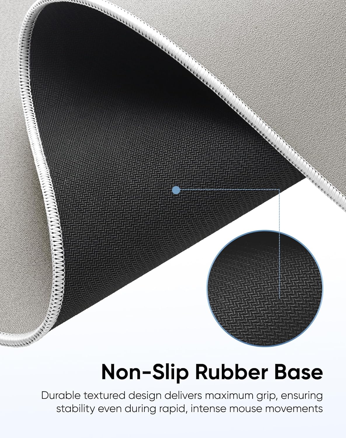 Reniteco Waterproof Large Gaming Mouse Pad with Durable Stitched Edges, Non-Slip Rubber Base, Grainy Jacquard Mouse Mat Desk Pad for Home Office Gaming, 35.4''x15.7''x0.12'', Matte Beige