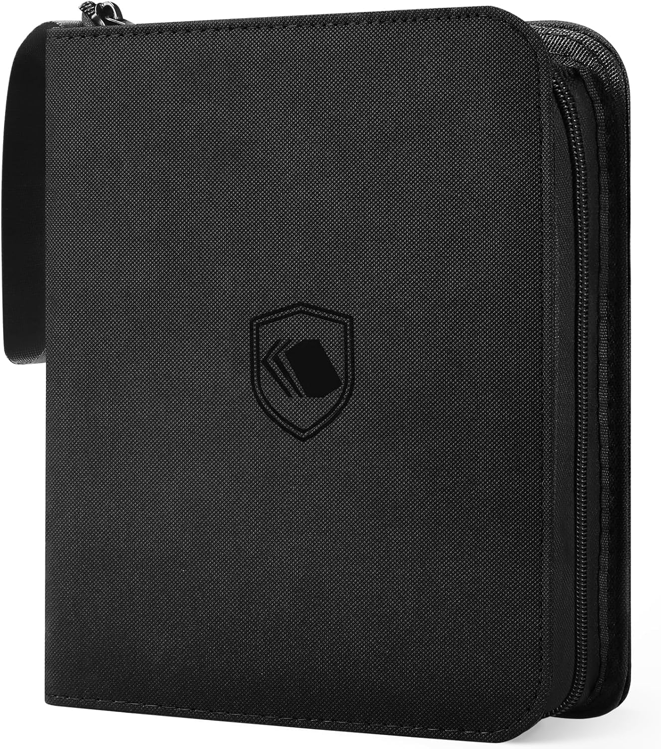 1200 Pockets Trading Card Binder, PU Cover Zipper Card Collection Album, Sturdy Card Folder Holder for MTG, TCG, Game Cards, Sports Cards (Black, 12 Pocket)