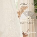 JINCHAN Linen Curtains for Bedroom Ivory Vintage Floral Farmhouse Curtains 84 Inches Long Boho Drape for Living Room Embroidered Bordered Drapes Light Filtering Rod Pocket Ivory on Beige 2 Panels