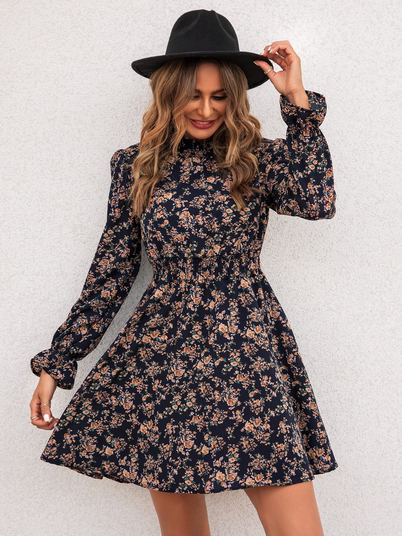 knee length dresses for ladies Out And About Long Sleeve Short Dress main image 1