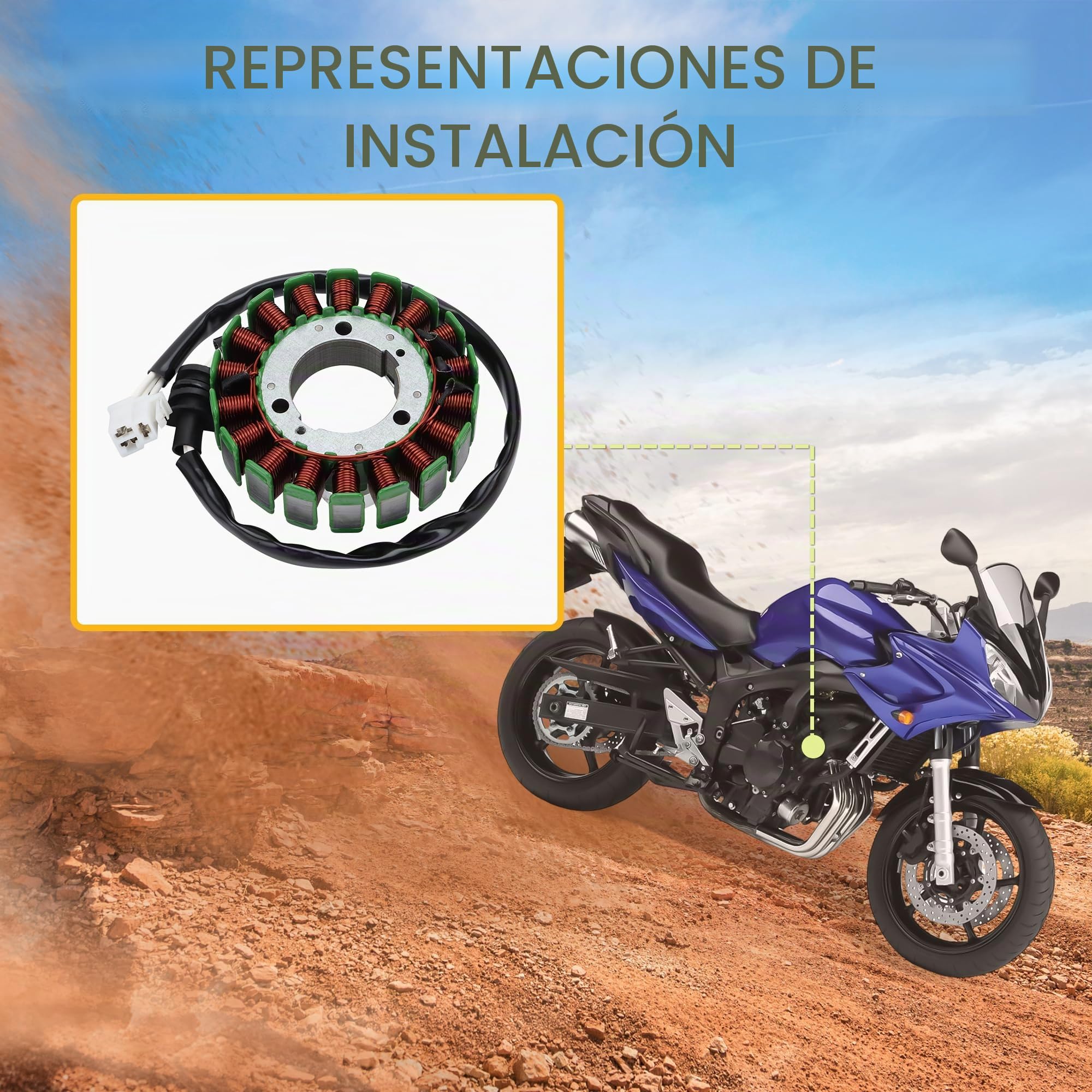 GOOFIT 18 Bobina 3 Cables Magneto Estator Bobina Generador De Encendido Reemplazo Para Fz6 2004-2009