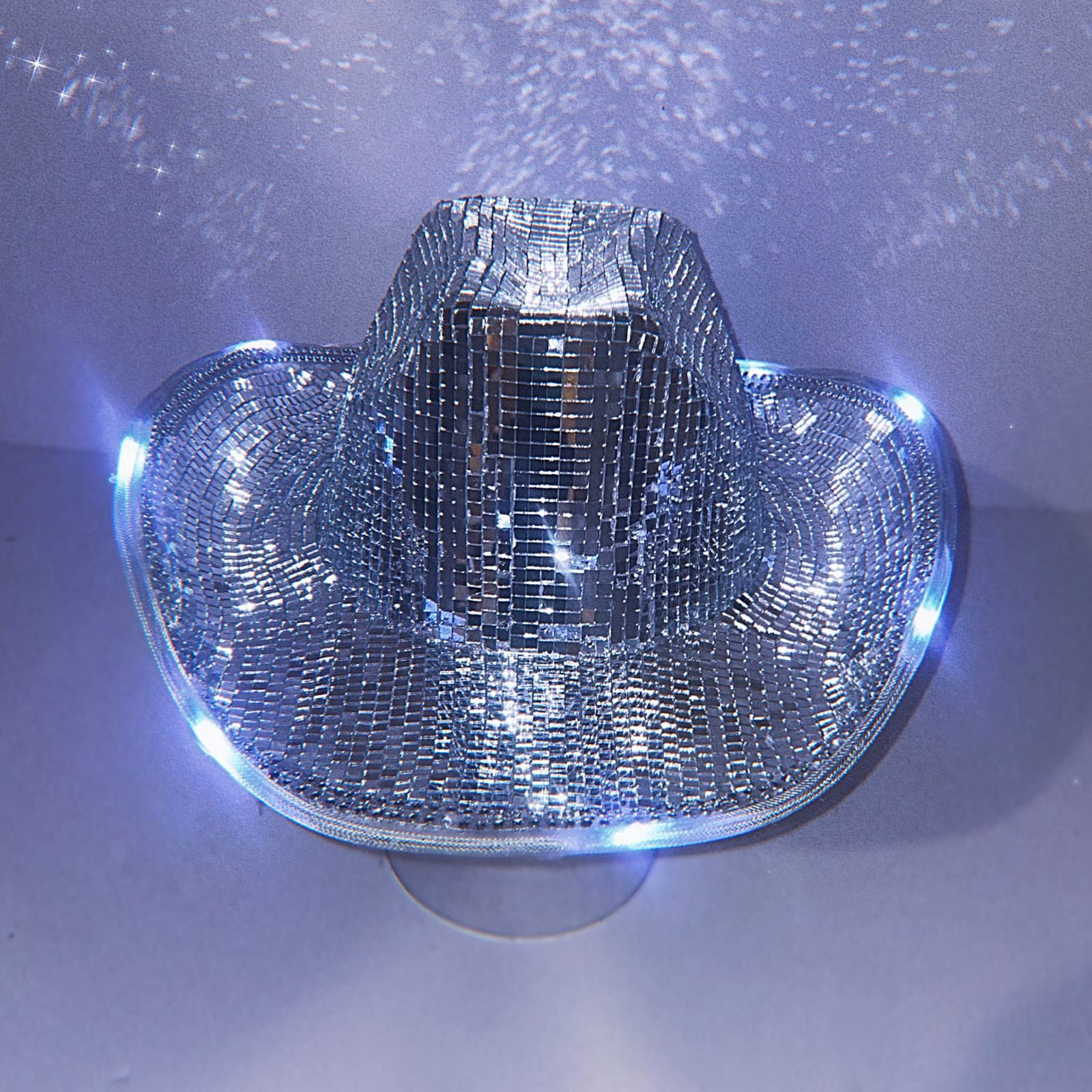 Cappello a specchio Palle da discoteca Cappello Palline glitterate Cowboy con paillettes DJ Glitter Specchio Cowboy da discoteca Stupendo