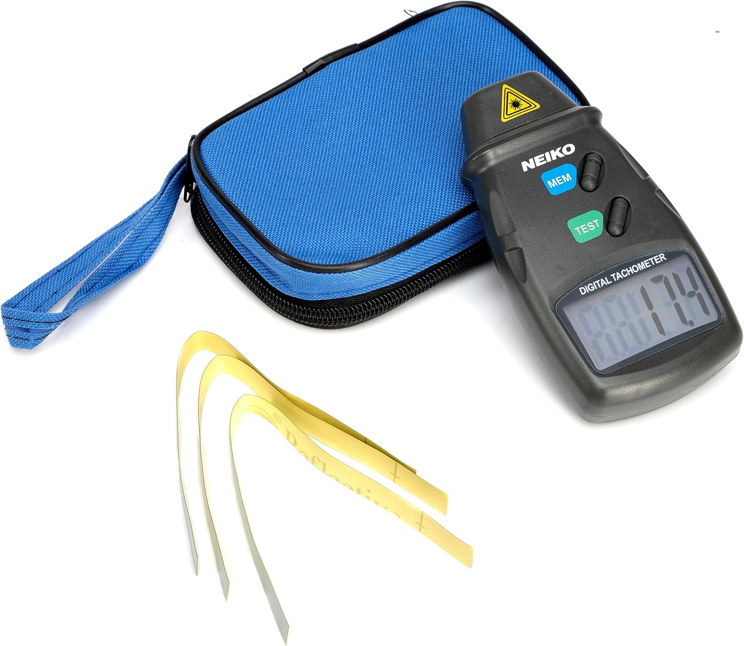 NEIKO 20713A Digital Tachometer with reflective tape
