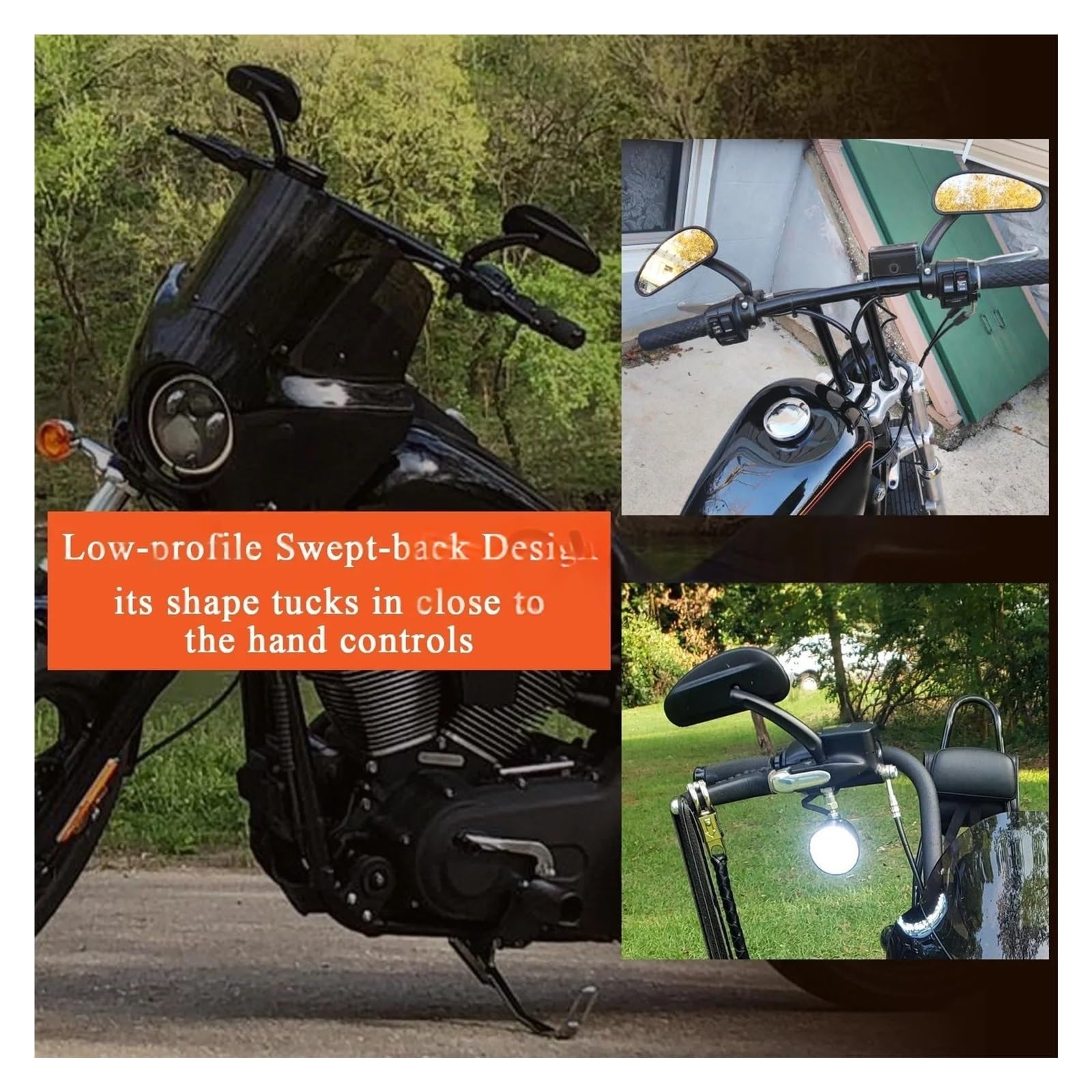 Rétroviseurs De Guidon De Moto 5/16 Pouces pour Har&Ley Dyna Touring Road King Softail Electra Street Glide Sportster Iron 883 Rétroviseurs Moto