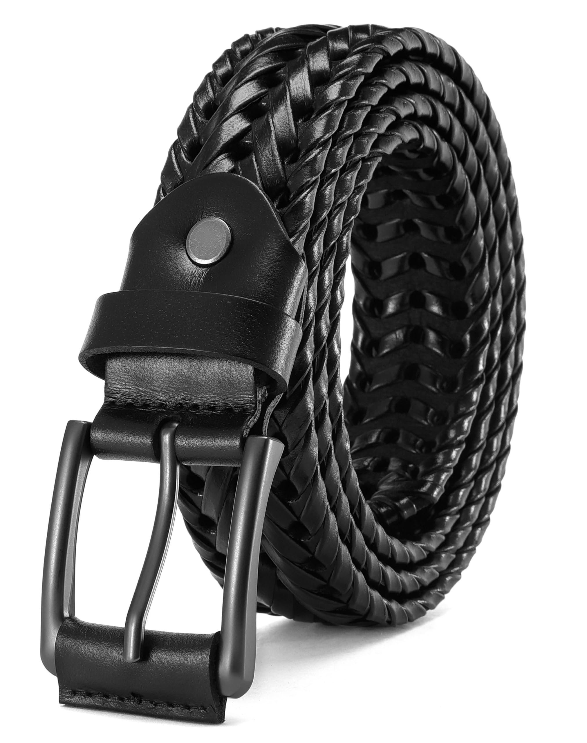 CHAOREN Mens Braided Woven Leather Belt 35MM - Built to Last, Snug Fit