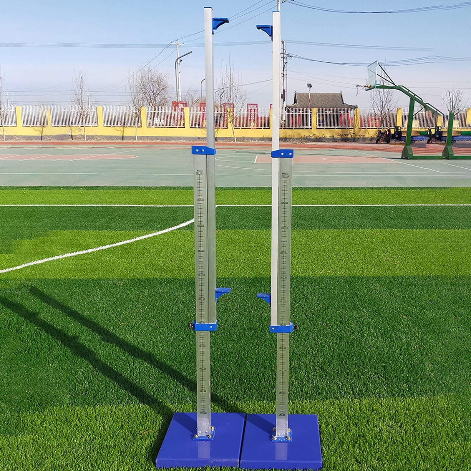 Estándares de salto alto de aluminio portátil, 30-230 cm ajustable, móvil, para entrenamiento de pista y campo, competición, deportes escolares