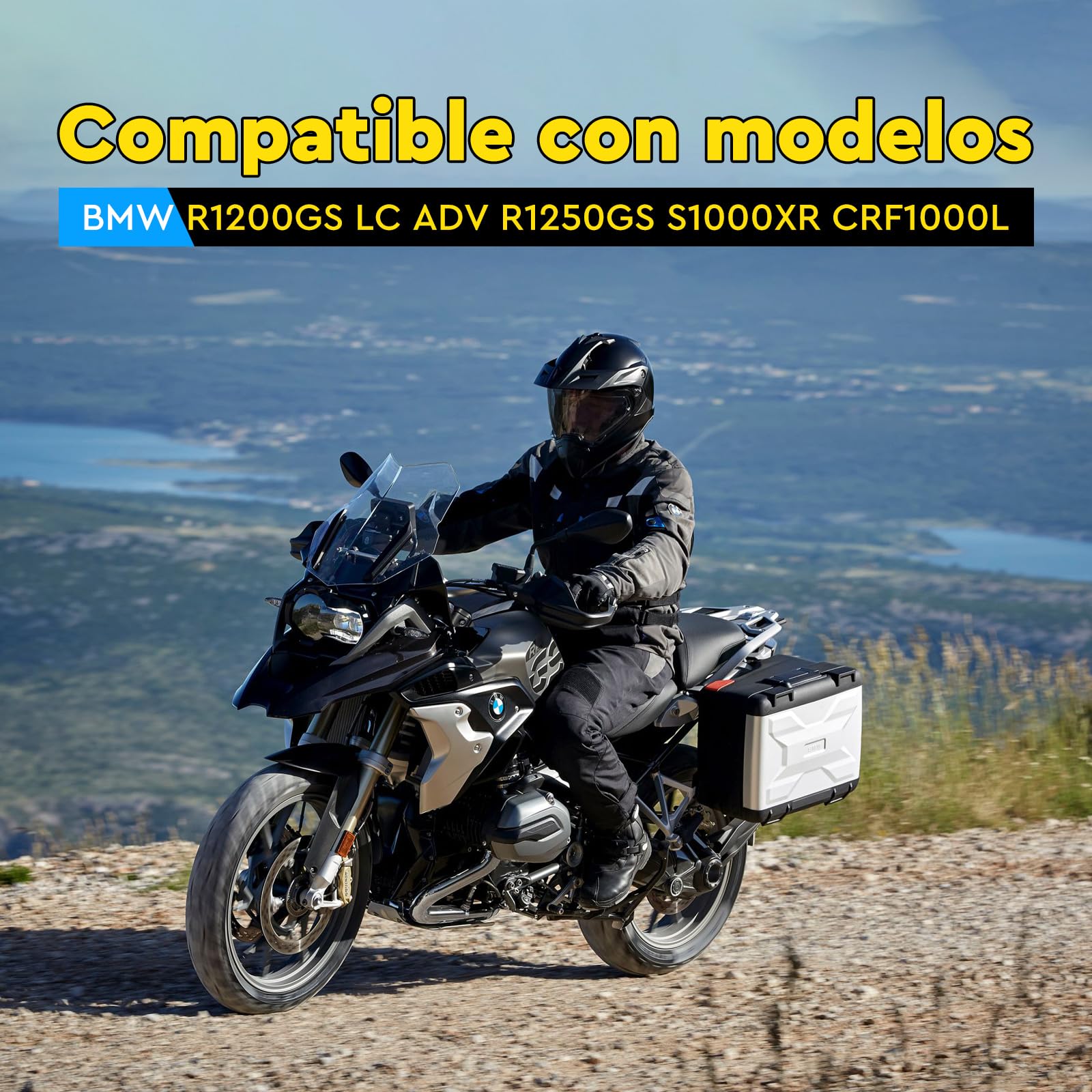 SWAWIS Motocicleta GPS Soporte De Navegación, 12-16mm Soporte de Navegación para Teléfono, Aleación de Aluminio Soporte de Modificación Compatible conBMW R1200GS LC ADV R1250GS S1000XR CRF1000L