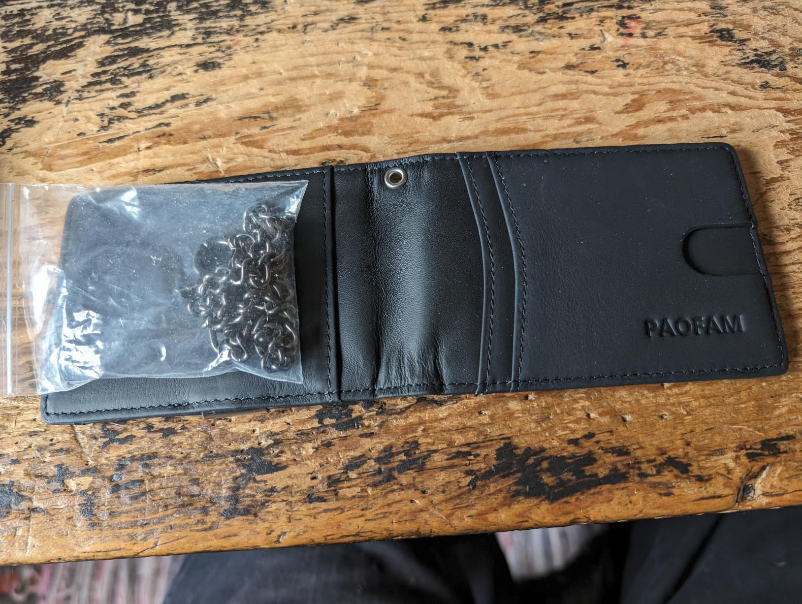PAOFAM Chain Wallets for Men, Genuine Leather Blocking