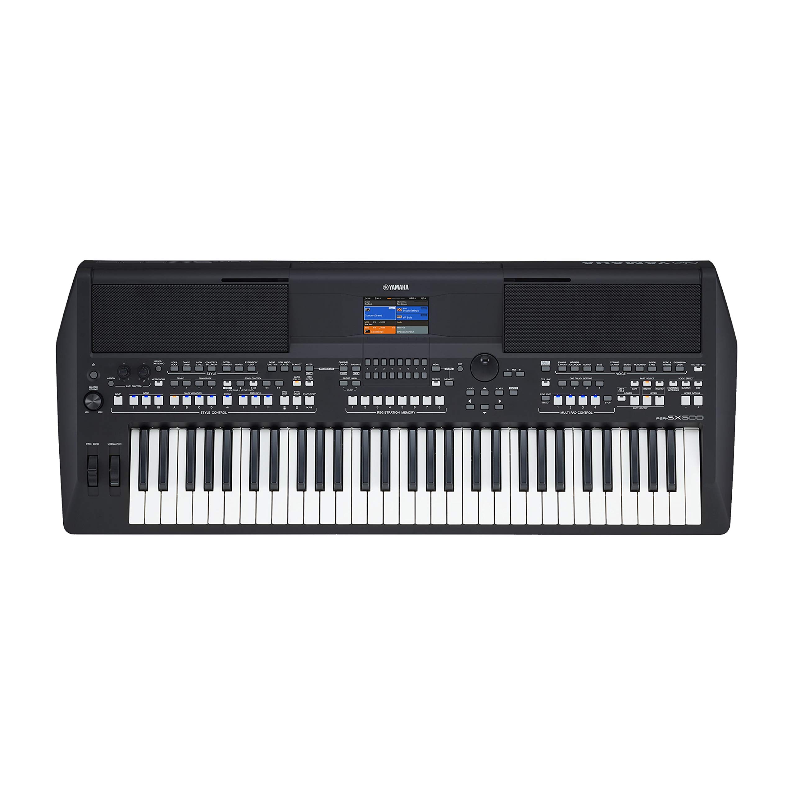 Yamaha PSR-SX600 Digital Keyboard - a Powerful Digital Workstation Keyboard with 61 Touch-Sensitive Keys, 850 Authentic Instrument Voices and DJ Styles, in a Black Finish