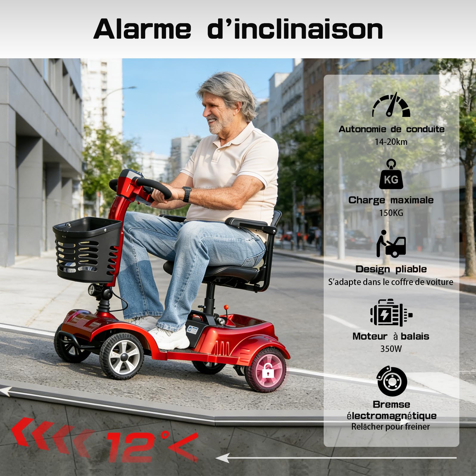 Z02 Véhicule de Mobilité Électrique pour Seniors, 4 Roues