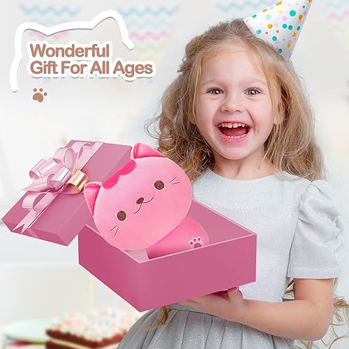 Miniatura 2 de Officygnet Juguete de peluche de gato, peluche de hongo rosa de 8 pulgadas, bonita almohada de peluche suave, juguetes de peluche de gato Kawaii