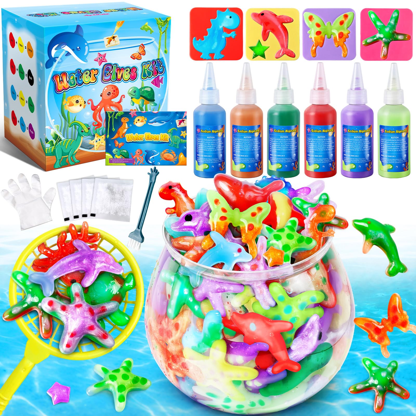 Kacwsoay Magic Water Elf Toy Kit for Kids - Water Pets DIY Squishies Maker Crafts Birthday Gifts for Boys and Girls