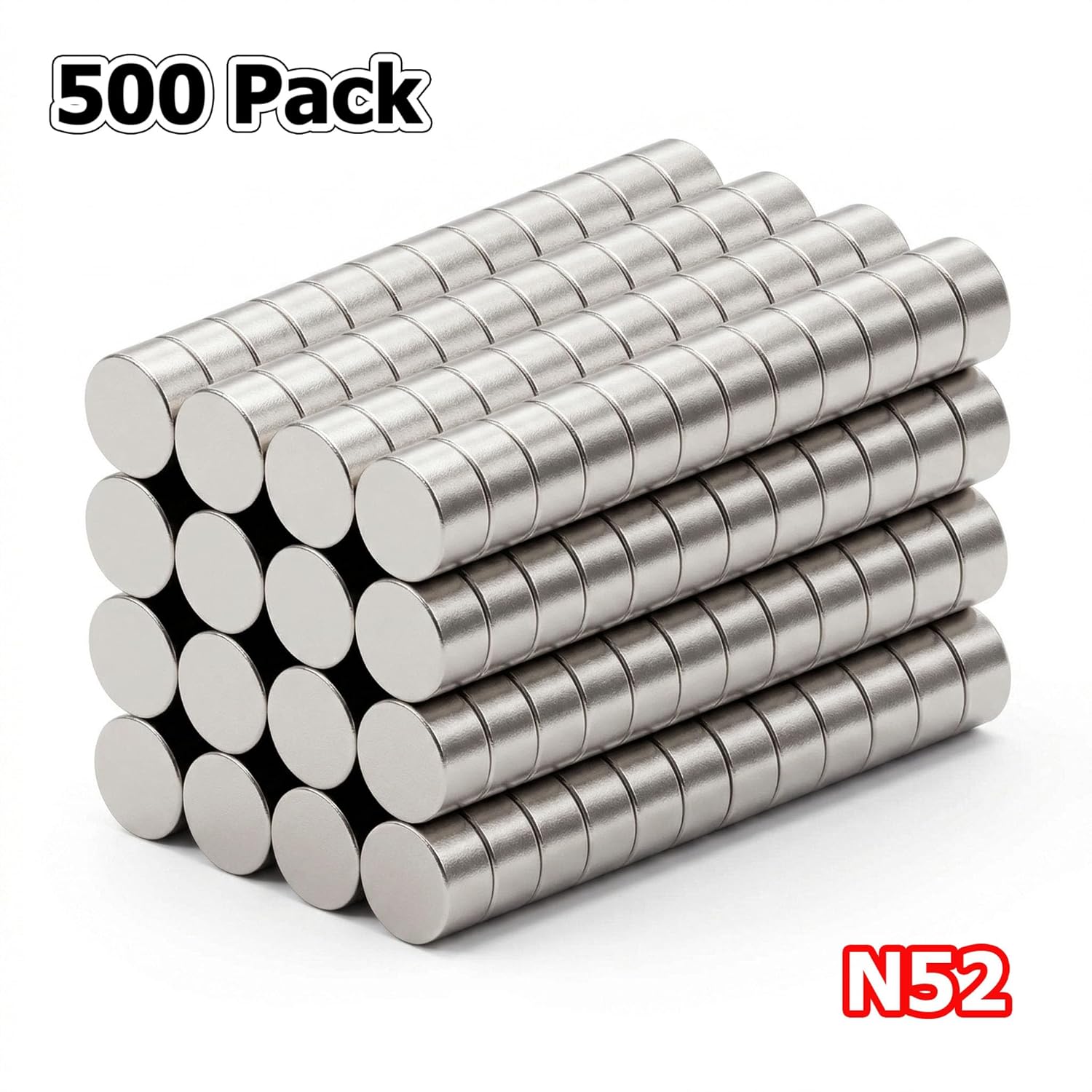 Tiny Neodymium Disc Magnets 2x1mm N52, 500 Pack – Small Round Rare Earth Magnets for Wargaming, Resin Crafts, 3D Printing, Miniature Builds and Classroom Use