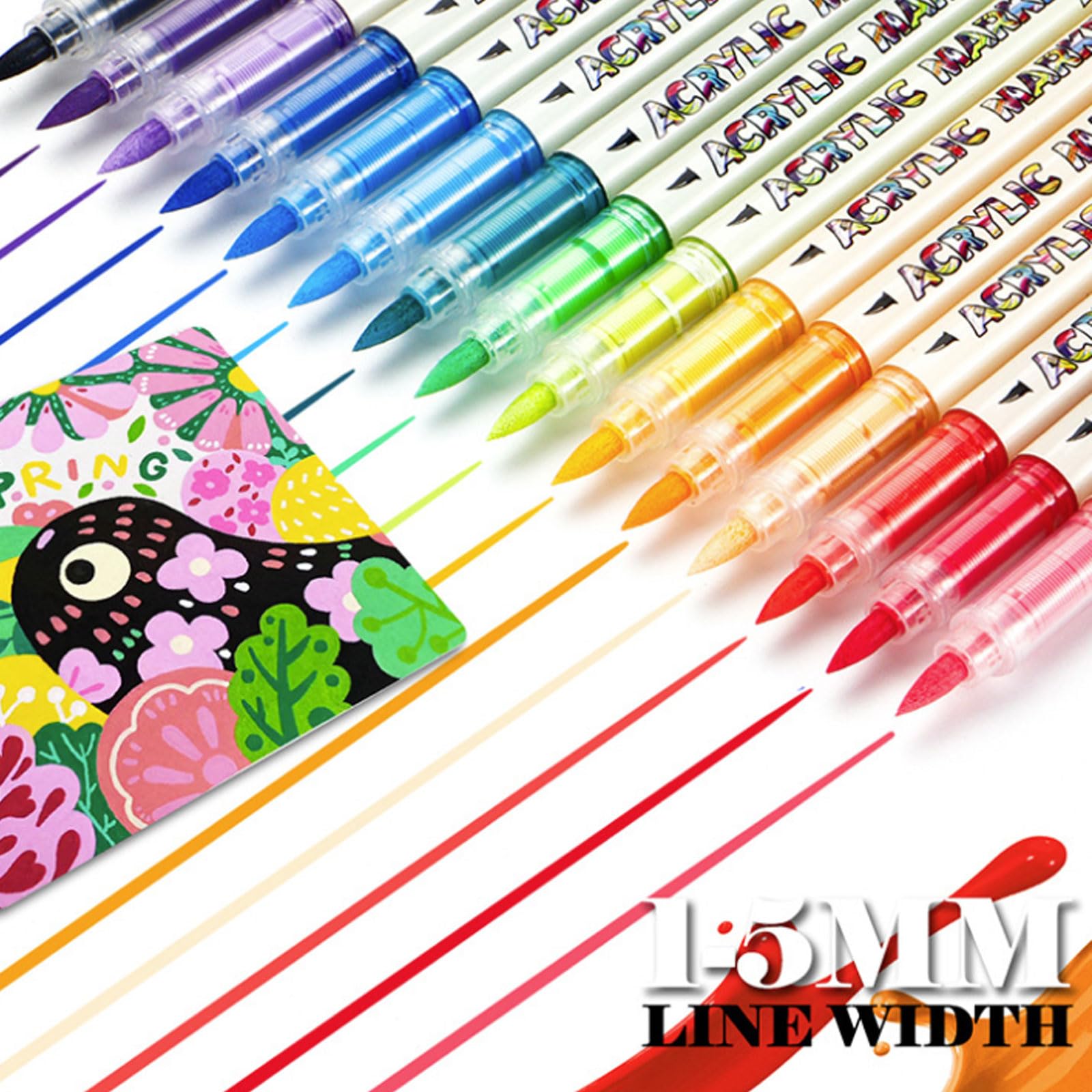 Tragbarer flüssiger Acrylstift, Mehrzweck-Stift für Studenten, Kunst, Journaling auf verschiedenen Oberflächen, wasserdichte Acrylfarbstifte