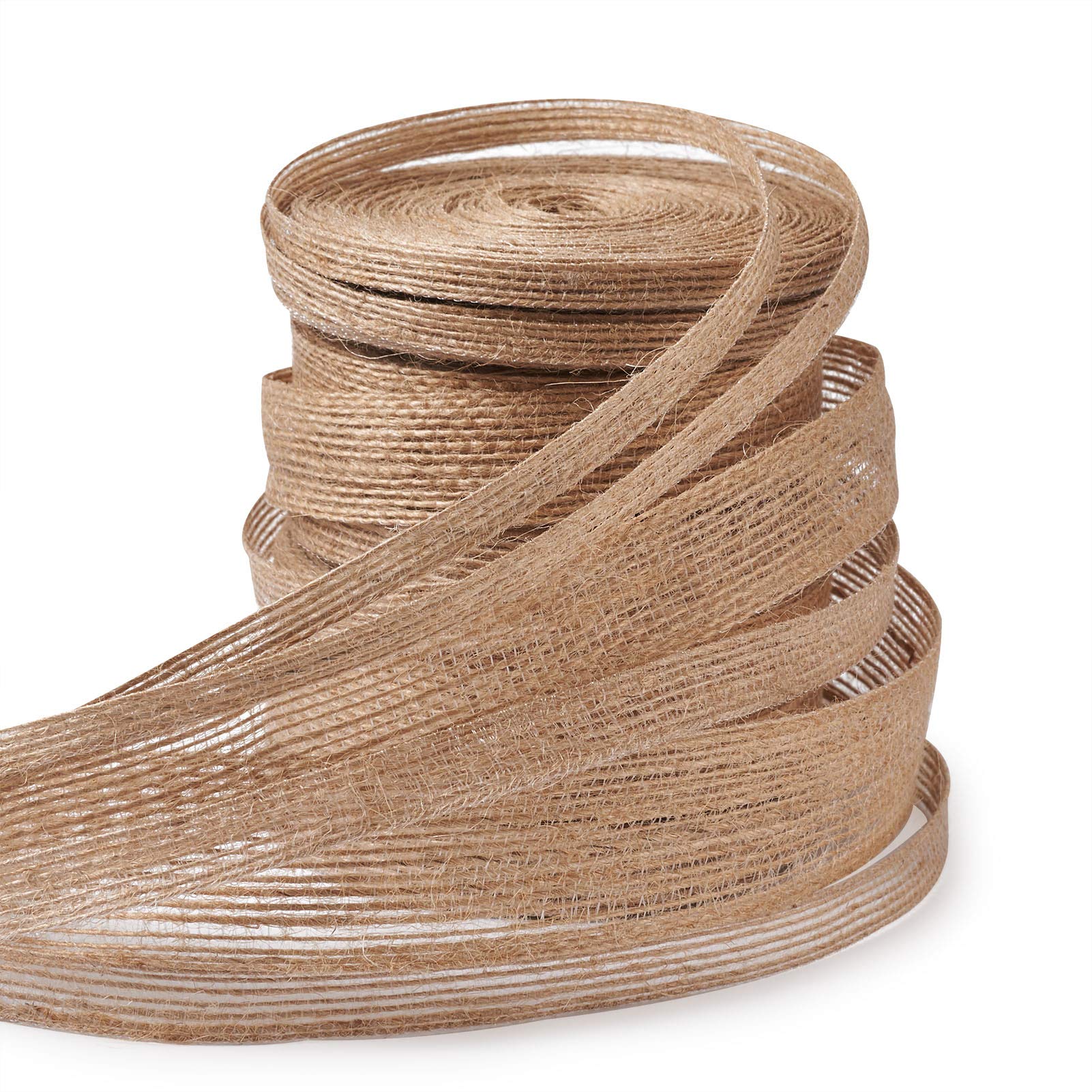 Amazon.co.jp: KISSITTY 6ロール 黄麻布生地 リボン 10m/ロール