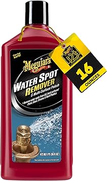 Meguiar's Water Spot Remover, Heavy Duty Water Spot Remover for Cars, Remove Water Stains and Polish Glossy Paint with a Versatile Clear Coat Safe Formula, 16 oz