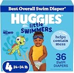 HUGGIES Disposable Swim Diapers - Size 5-6 Large, Huggies Little Swimmers, 34 ct