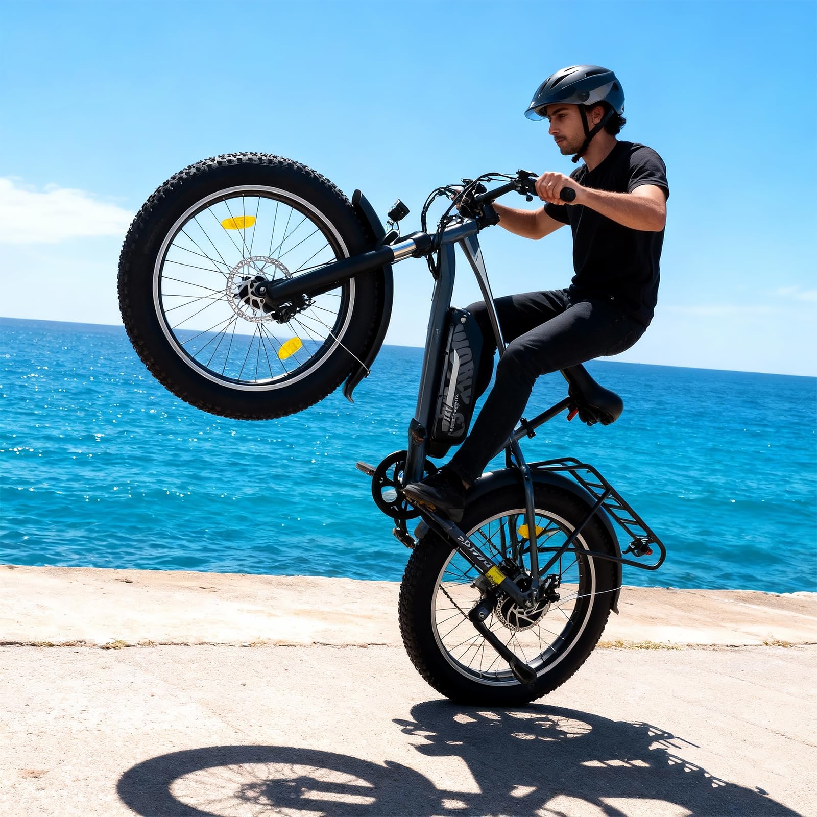 Vélo électrique pour adulte, 26 x 4 pouces, Fat Tire Offroad avec batterie 48 V 13 Ah, 7 vitesses, jusqu'à 25 km/h, portée de 45 à 65 km