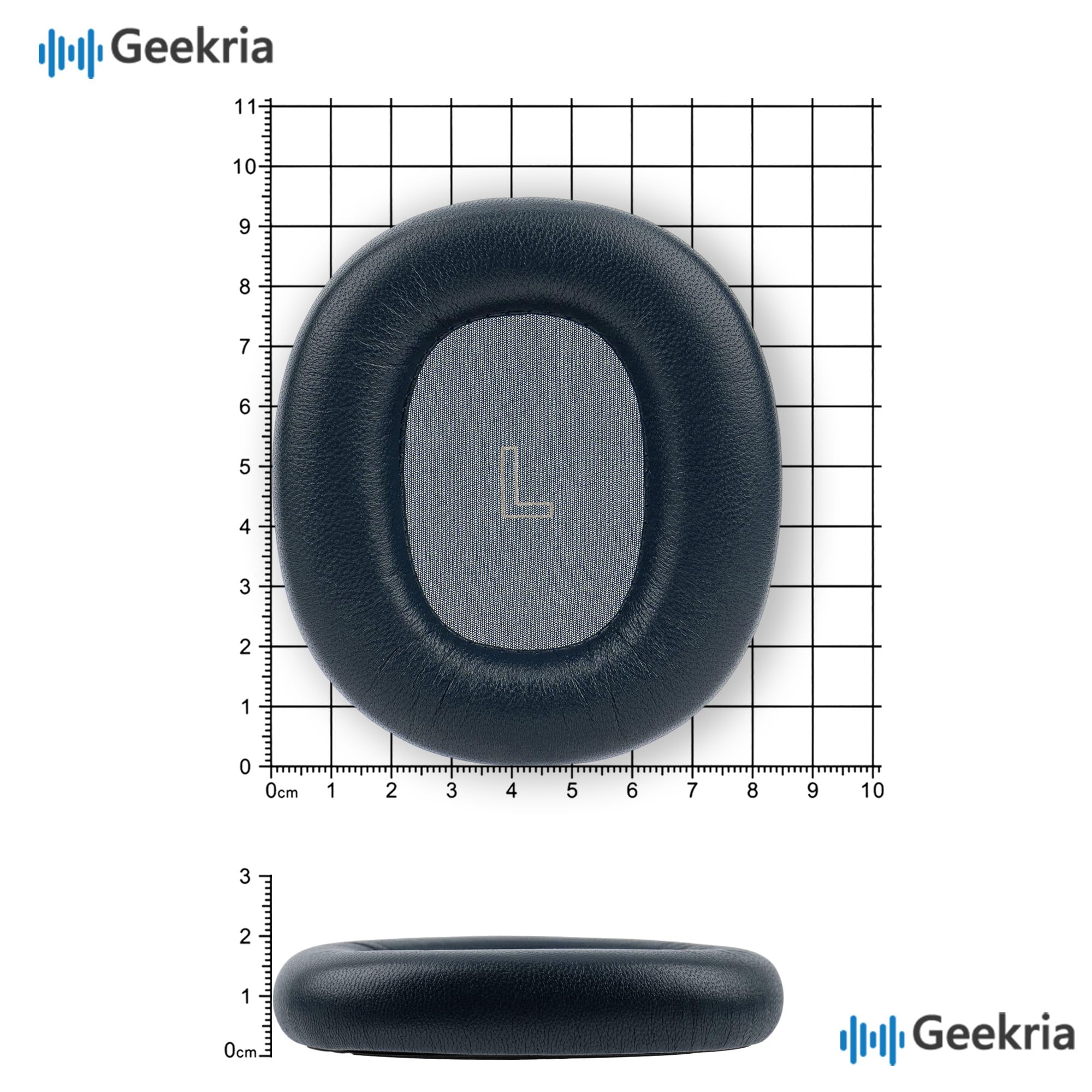 Geekria Elite Almohadillas de Reemplazo de Piel de Oveja, compatibles con Bang & Olufsen Beoplay H95 Auriculares Inalámbricos, Cojines de oídos de Cuero Premium, Piezas de reparación (Azul)
