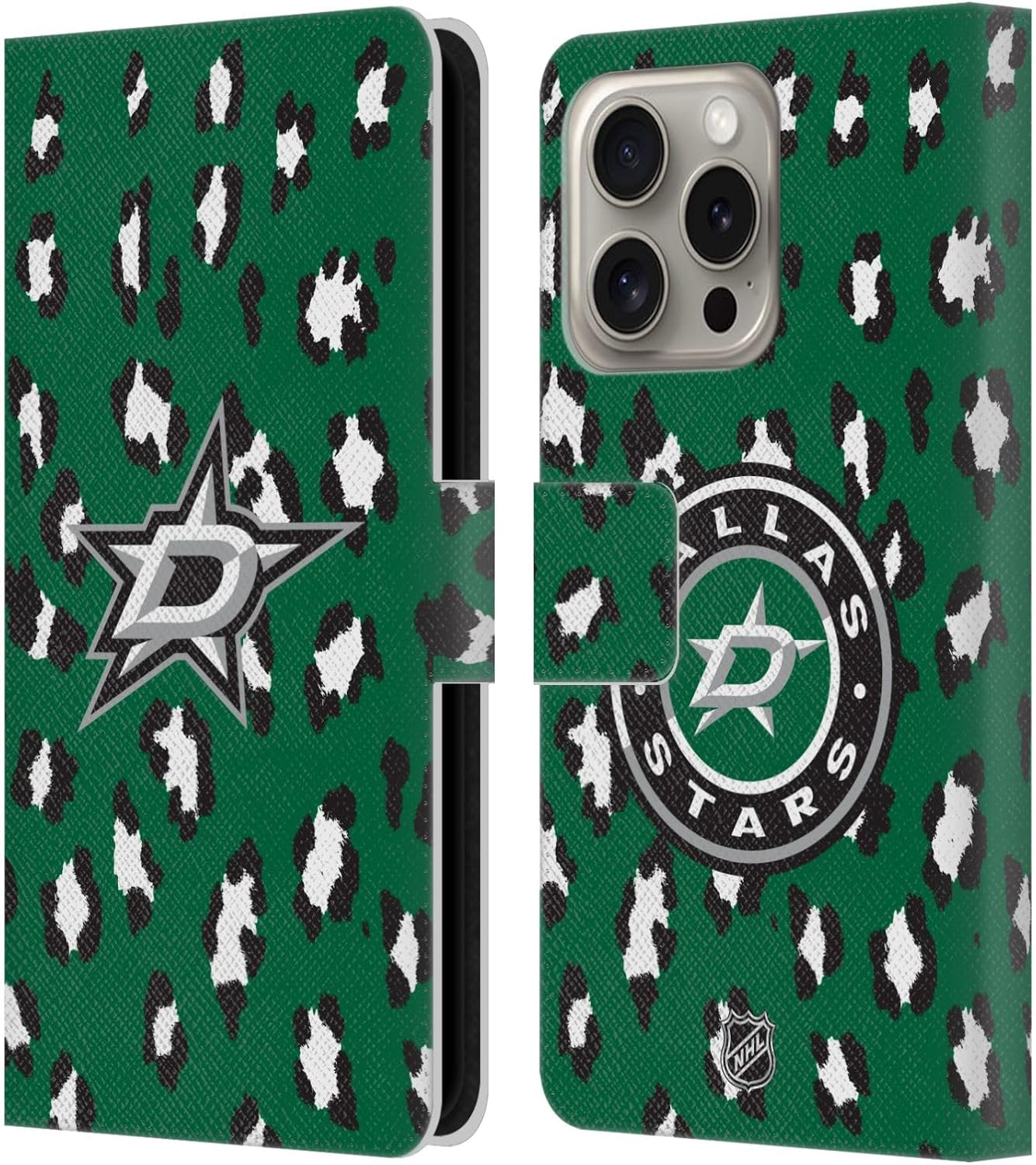Head Case Designs Officially Licensed NHL Jersey Dallas Stars Leather Wallet Case Compatible with Apple iPhone 16e / iPhone 17e