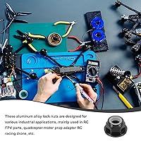 Vista 5 de MECCANIXITY 30 piezas de tuercas de bloqueo de aleación de aluminio M3 con paso de 0.5 mm, tuercas hexagonales con brida de nylon con rosca serrada