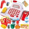 TOEY PLAY Children's cash register with scanner and sound cash register toy shopping accessories play cash register children gift for girls boys from 3 4 5 years