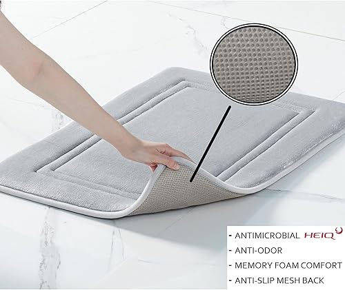 Miniatura 2 de TRULY CALM HOME FOR HEALTH Juego de 2 alfombras de baño de espuma viscoelástica marfil (17 x 24, 20 x 30 pulgadas)