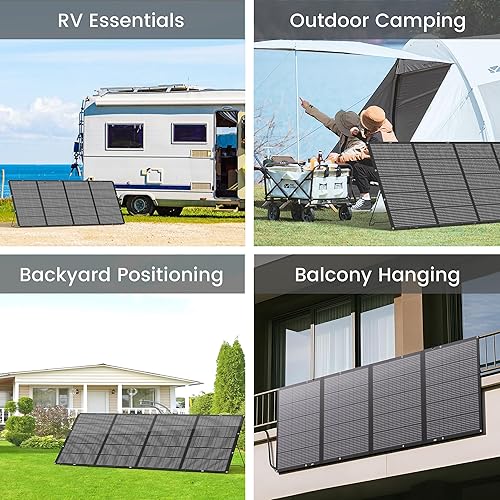 Miniatura 8 de Panel solar plegable portátil de 400 W, cargador ligero con soporte mejorado, cargador solar impermeable de 31.2 V de 400 vatios para caravanas,