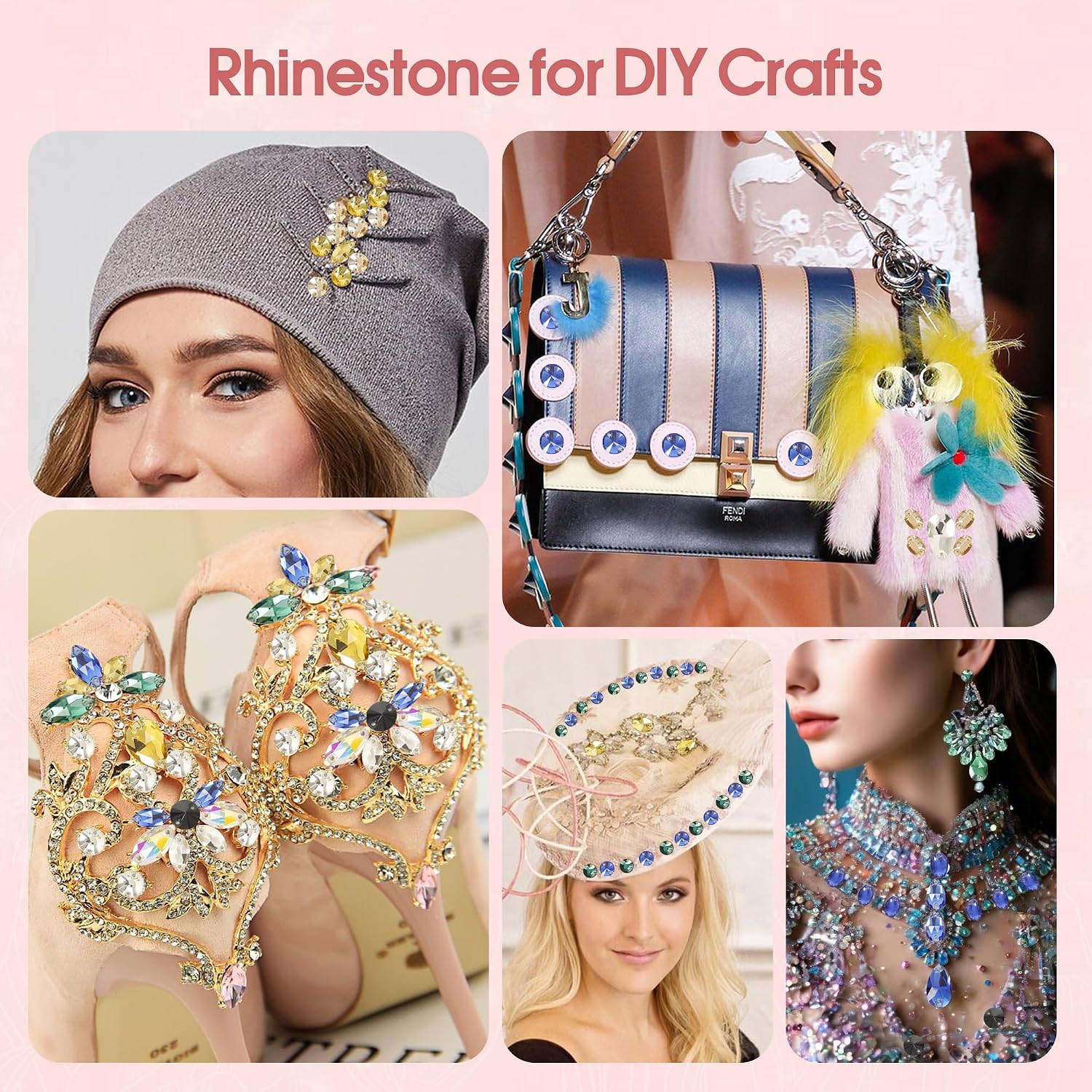 70Pcs Sew on Rhinestones Crystal Gold Mixed Shapes Flatback K9 Glass Rhinestones Sew on Crystal Gems with 2 Holes for Crafts, Clothes, Costumes, Dress, Hat, Shoes